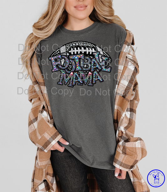 Football Mama Faux Bling T-Shirt